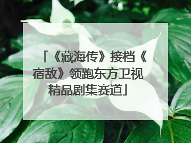 《藏海传》接档《宿敌》领跑东方卫视精品剧集赛道