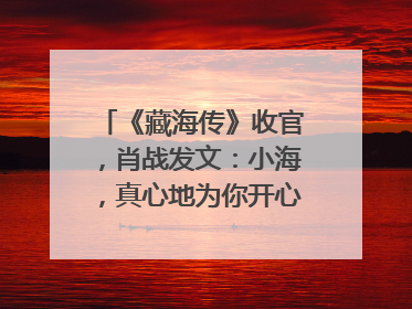 《藏海传》收官，肖战发文：小海，真心地为你开心！你看，有这么多人懂你！