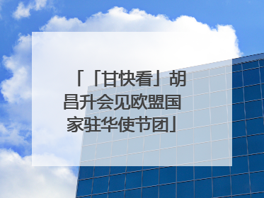 「甘快看」胡昌升会见欧盟国家驻华使节团