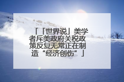 「世界说」美学者斥美政府关税政策反复无常正在制造“经济创伤”