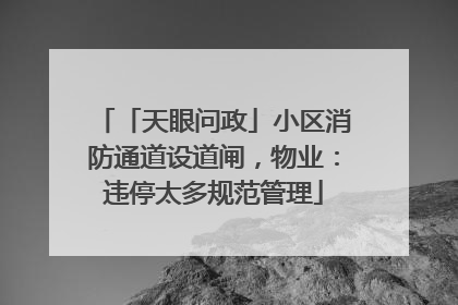 「天眼问政」小区消防通道设道闸，物业：违停太多规范管理