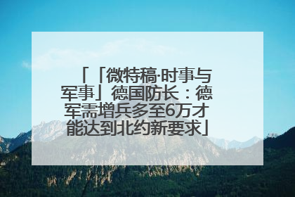 「微特稿·时事与军事」德国防长：德军需增兵多至6万才能达到北约新要求