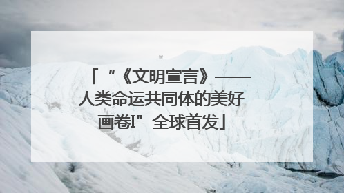 “《文明宣言》——人类命运共同体的美好画卷I”全球首发