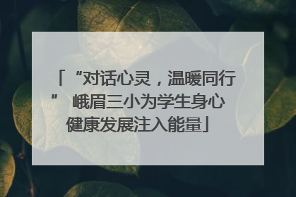 “对话心灵，温暖同行” 峨眉三小为学生身心健康发展注入能量