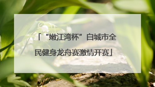“嫩江湾杯”白城市全民健身龙舟赛激情开赛