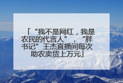 “我不是网红，我是农民的代言人”，“胖书记”王杰直播间每次助农卖货上万元