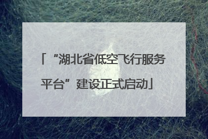“湖北省低空飞行服务平台”建设正式启动