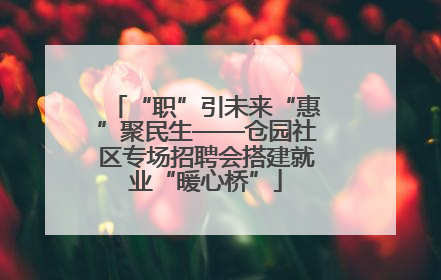 “职”引未来“惠”聚民生——仓园社区专场招聘会搭建就业“暖心桥”
