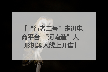 “行者二号”走进电商平台 “河南造”人形机器人线上开售
