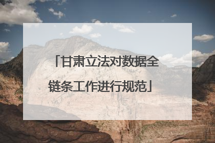 甘肃立法对数据全链条工作进行规范