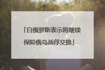 白俄罗斯表示将继续保障俄乌战俘交换