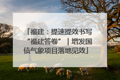 福建：提速提效书写“福建答卷”｜增发国债气象项目落地见效