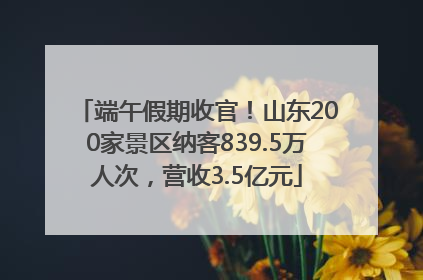 端午假期收官！山东200家景区纳客839.5万人次，营收3.5亿元