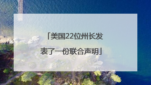 美国22位州长发表了一份联合声明