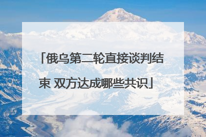 俄乌第二轮直接谈判结束 双方达成哪些共识