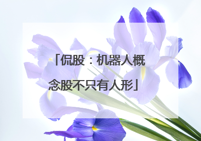 侃股：机器人概念股不只有人形