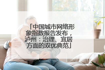 中国城市网络形象指数报告发布，泸州：治理、宜居方面的双优典范