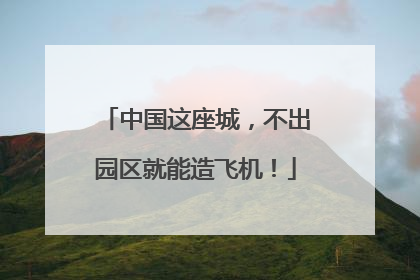 中国这座城，不出园区就能造飞机！