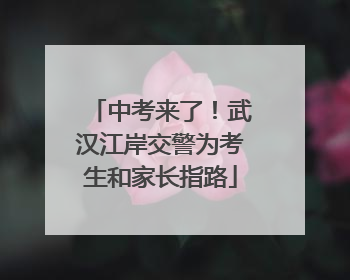 中考来了！武汉江岸交警为考生和家长指路