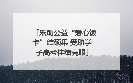 乐助公益“爱心饭卡”结硕果 受助学子高考佳绩亮眼