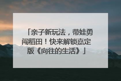 亲子新玩法，带娃勇闯稻田！快来解锁嘉定版《向往的生活》