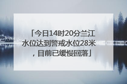 今日14时20分兰江水位达到警戒水位28米，目前已缓慢回落