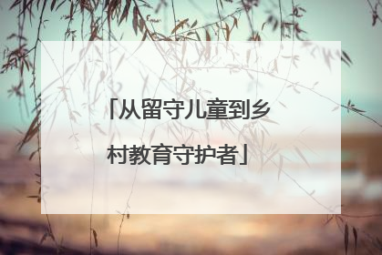从留守儿童到乡村教育守护者