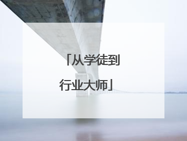 从学徒到行业大师