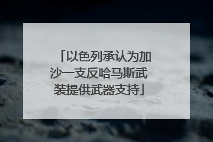 以色列承认为加沙一支反哈马斯武装提供武器支持