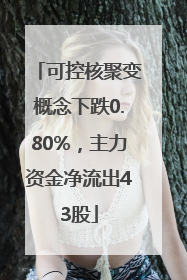 可控核聚变概念下跌0.80%，主力资金净流出43股