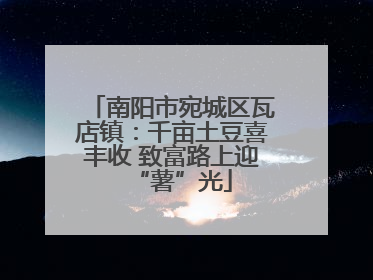 南阳市宛城区瓦店镇：千亩土豆喜丰收 致富路上迎“薯”光