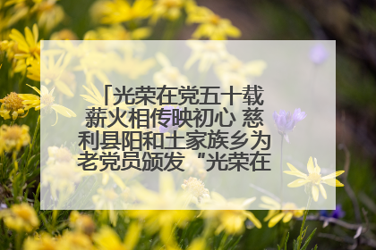 光荣在党五十载 薪火相传映初心 慈利县阳和土家族乡为老党员颁发“光荣在党50年”纪念章