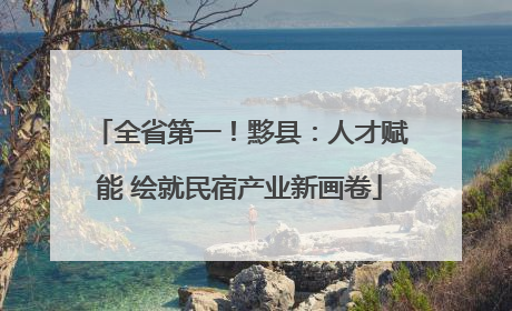 全省第一！黟县：人才赋能 绘就民宿产业新画卷