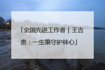 全国先进工作者｜王吉贵：一生秉守护林心