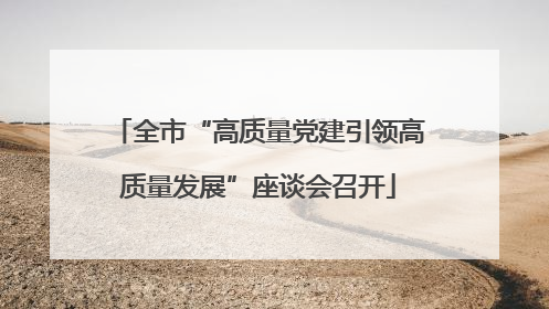 全市“高质量党建引领高质量发展”座谈会召开