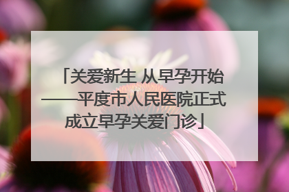 关爱新生 从早孕开始——平度市人民医院正式成立早孕关爱门诊