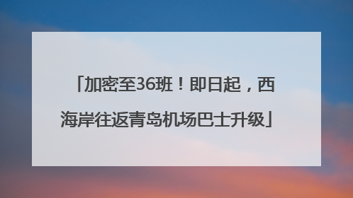 加密至36班！即日起，西海岸往返青岛机场巴士升级