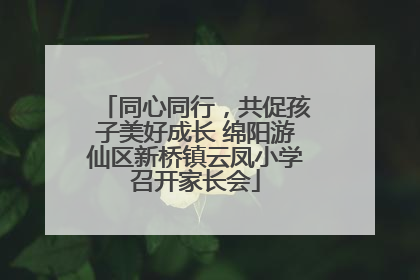 同心同行，共促孩子美好成长 绵阳游仙区新桥镇云凤小学召开家长会