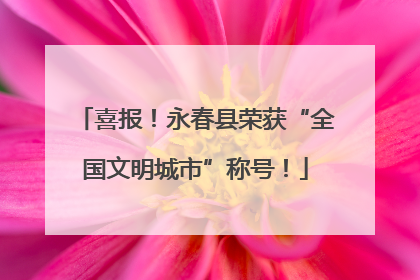 喜报！永春县荣获“全国文明城市”称号！
