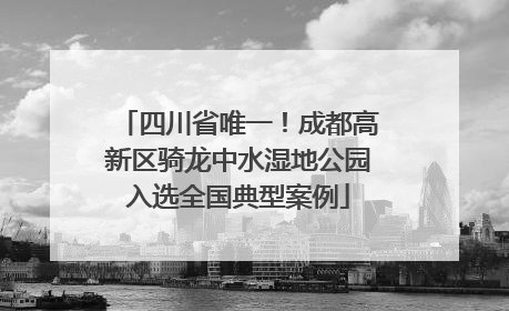 四川省唯一！成都高新区骑龙中水湿地公园入选全国典型案例
