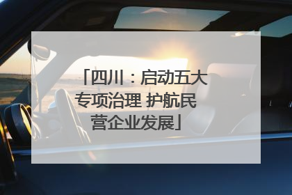 四川：启动五大专项治理 护航民营企业发展