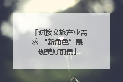 对接文旅产业需求 “新角色”展现美好前景
