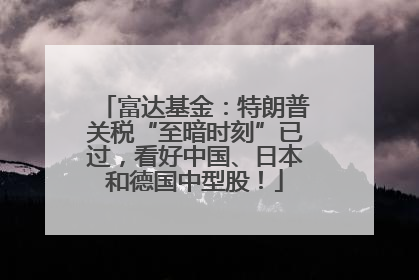 富达基金：特朗普关税“至暗时刻”已过，看好中国、日本和德国中型股！