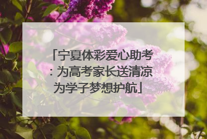 宁夏体彩爱心助考：为高考家长送清凉 为学子梦想护航