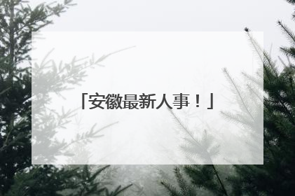 安徽最新人事！