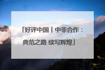 好评中国丨中非合作：典范之路 续写辉煌