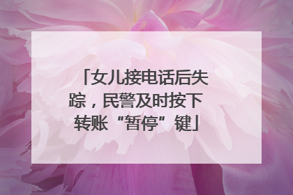 女儿接电话后失踪，民警及时按下转账“暂停”键