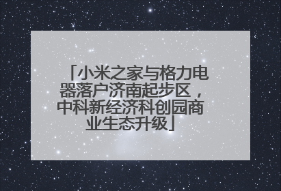 小米之家与格力电器落户济南起步区，中科新经济科创园商业生态升级