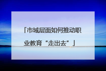 市域层面如何推动职业教育“走出去”