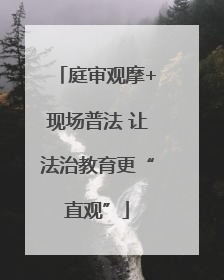 庭审观摩+现场普法 让法治教育更“直观”